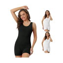 【送料無料】 アレグラ ケー レディース シャツ トップス 3 Packs Women's Tummy Control Bodysuits Full Body Sculpting Shapewear Hip Lifter Shorts White Black