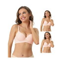 【送料無料】 アレグラ ケー レディース ブラジャー アンダーウェア 3 Packs Womens Underwire Lightly Bra Detachab...