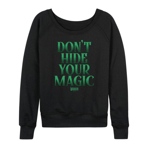 【送料無料】 ライセンス キャラクター レディース Tシャツ トップス Women's Wicked Don't Hide Your Magic Lightweight French Terry Sweatshirt Black 【送料無料】 ライセンス キャラクター レディース Tシャツ トップス Women's Wicked Don't Hide Your Magic Lightweight French Terry Sweatshirt Black