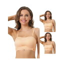 【送料無料】 アレグラ ケー レディース ブラジャー アンダーウェア 3 Packs Womens Strapless Bras Wirefree Adjustable Straps Push-up Removable Pads Bralette Beige(4)