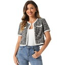 【送料無料】 アレグラ ケー レディース ジャケット・ブルゾン アウター Short Sleeve Tweed Jacket For Women's Colla...