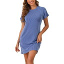 【送料無料】 cheibear レディース ナイトウェア アンダーウェア Womens Short Sleeve Casual Night Shirt Stri...