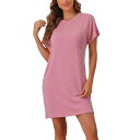 【送料無料】 cheibear レディース ナイトウェア アンダーウェア Womens Short Sleeve Casual Night Shirt Stri...