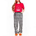【送料無料】 Simply Sage Market レディース ナイトウェア アンダーウェア Christmas Snow Globe Plaid Pajama Set Red(4)
