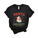【送料無料】 Simply Sage Market レディース Tシャツ トップス Santa University Stars Short Sleeve Graphic Tee Black
