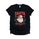 【送料無料】 Simply Sage Market レディース Tシャツ トップス Vintage Santa University Short Sleeve Graphic Tee Black