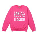【送料無料】 Simply Sage Market レディース Tシャツ トップス Santa's Favorite Teacher Sweatshirt Raspberry