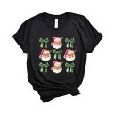 【送料無料】 Simply Sage Market レディース Tシャツ トップス Coquette Vintage Santa Short Sleeve Graphic Tee Black