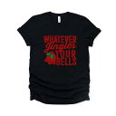 【送料無料】 Simply Sage Market レディース Tシャツ トップス Whatever Jingles Your Bells Short Sleeve Graphic Tee Black|詳細画像