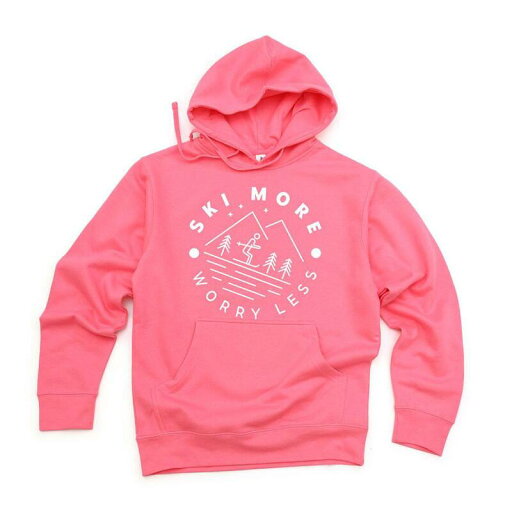 【送料無料】 Simply Sage Market レディース Tシャツ トップス Ski More Worry Less Hoodie Neon Pink 【送料無料】 Simply Sage Market レディース Tシャツ トップス Ski More Worry Less Hoodie Neon Pink
