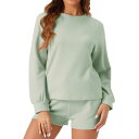 【送料無料】 cheibear レディース ナイトウェア アンダーウェア Women's Long Sleeve Shorts Sweatsuit Set 2 ...