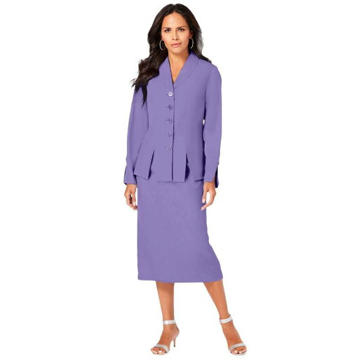 【送料無料】 ロアマンズ レディース ワンピース トップス Roaman's Women's Plus Size Petite Two-Piece Skirt Suit With Shawl-Collar Jacket Vintage Lavender 【送料無料】 ロアマンズ レディース ワンピース トップス Roaman's Women's Plus Size Petite Two-Piece Skirt Suit With Shawl-Collar Jacket Vintage Lavender