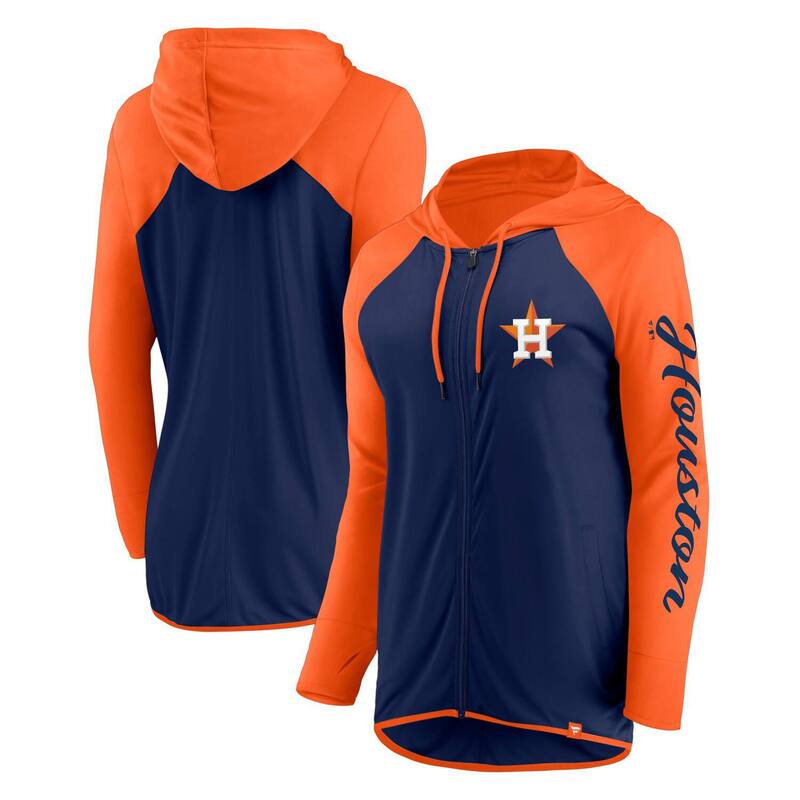 【送料無料】 ファナティクス レディース ジャケット・ブルゾン アウター Women's Fanatics Navy/Orange Houston Astros Script Sleeve Full-Zip Hoodie Ast Navy