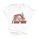 【送料無料】 Simply Sage Market レディース Tシャツ トップス I Saw That Santa Short Sleeve Graphic Tee White