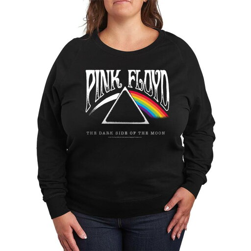 【送料無料】 ライセンス キャラクター レディース Tシャツ トップス Plus Size Pink Floyd Dark Side Of The Moon Lightweight French Terry Sweatshirt Black 【送料無料】 ライセンス キャラクター レディース Tシャツ トップス Plus Size Pink Floyd Dark Side Of The Moon Lightweight French Terry Sweatshirt Black