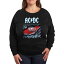【送料無料】 ライセンス キャラクター レディース Tシャツ トップス Plus Size ACDC The Razors Edge Lightweight French Terry Sweatshirt Black 12,480円