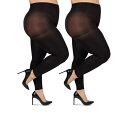 【送料無料】 メモイ レディース 靴下 アンダーウェア 2 Pair Curvy Footless Tights Black
