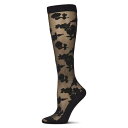 【送料無料】 メモイ レディース 靴下 アンダーウェア Women's Floral Fantasy Sheer Knee High Socks Black(4)