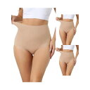 【送料無料】 アレグラ ケー レディース カジュアルパンツ ボトムス 3 Packs Women's High Waisted Body Shaper Briefs Light Breathable Control Panties Beige