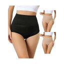 【送料無料】 アレグラ ケー レディース カジュアルパンツ ボトムス 3 Packs Womens High Waisted Body Shaper Briefs Light Breathable Control Panties Beige Black