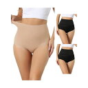 【送料無料】 アレグラ ケー レディース カジュアルパンツ ボトムス 3 Packs Womens High Waisted Body Shaper Briefs Light Breathable Control Panties Black Beige