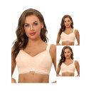 【送料無料】 アレグラ ケー レディース ブラジャー アンダーウェア 3 Packs Women's Lace Minimizer Bralette U Bac...