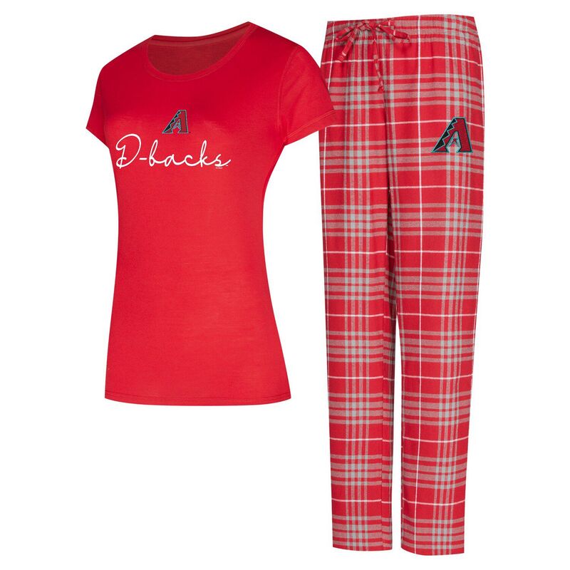【送料無料】 アンブランデッド レディース ナイトウェア アンダーウェア Women's Concepts Sport Arizona Diamondbacks Vector T-Shirt & Pants Sleep Set Dbk Red