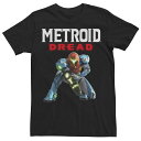 【送料無料】 ライセンス キャラクター メンズ Tシャツ トップス Men's Metroid Prime Dread Samus Logo Tee Black
