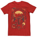 【送料無料】 ライセンス キャラクター メンズ Tシャツ トップス Men's Star Wars The Book Of Boba Fett Galactic Outlaw Tee Red