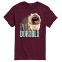 【送料無料】 ライセンス キャラクター メンズ Tシャツ トップス Men's The Secret Life of Pets Pug-Dorable Graphic Tee Red