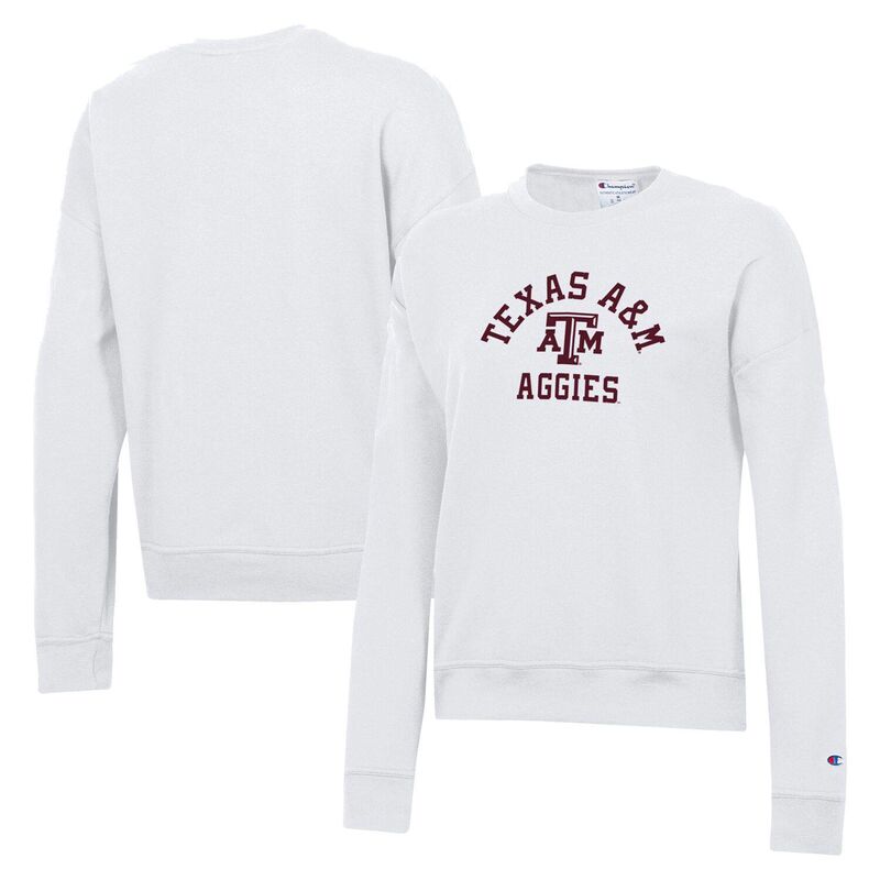 【送料無料】 チャンピオン レディース Tシャツ トップス Women's Champion White Texas A&M Aggies Team Arch Powerblend Pullover Sweatshirt Tam White
