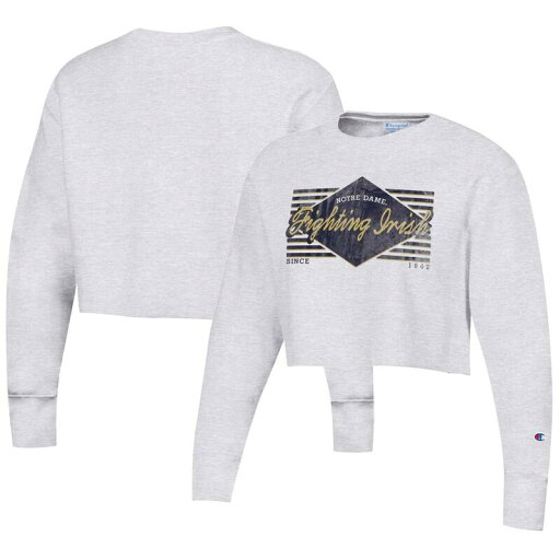 【送料無料】 チャンピオン レディース Tシャツ トップス Women's Champion Heather Gray Notre Dame Fighting Irish Reverse WeaveCropped Pullover Sweatshirt Ntd Grey 【送料無料】 チャンピオン レディース Tシャツ トップス Women's Champion Heather Gray Notre Dame Fighting Irish Reverse WeaveCropped Pullover Sweatshirt Ntd Grey