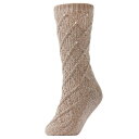 【送料無料】 メモイ レディース 靴下 アンダーウェア Faux Pearl Lattice Plush-lined Socks Taupe