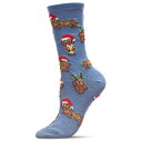 【送料無料】 メモイ レディース 靴下 アンダーウェア Lit Dachshund Holiday Light Crew Sock Denim Heather(4)