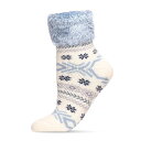 【送料無料】 メモイ レディース 靴下 アンダーウェア Fair Isle Plush Lined Cabin Sock Ivory