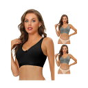 【送料無料】 アレグラ ケー レディース ブラジャー アンダーウェア 3 Packs Women's Wirefree Padded Adjustable St...