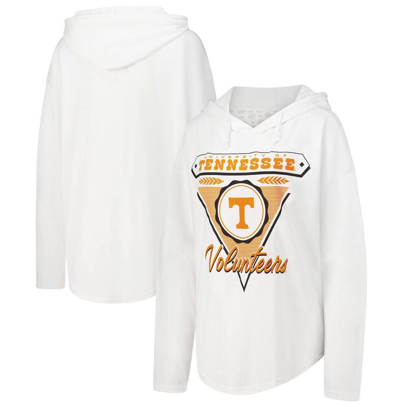 【送料無料】 プレスボックス レディース Tシャツ トップス Women's Pressbox White Tennessee Volunteers San Bruno Hoodie Long Sleeve T-Shirt Ten White
