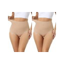 【送料無料】 アレグラ ケー レディース カジュアルパンツ ボトムス 2 Packs Women's High Waisted Body Shaper Briefs Light Breathable Control Panties Beige