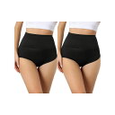 【送料無料】 アレグラ ケー レディース カジュアルパンツ ボトムス 2 Packs Women's High Waisted Body Shaper Briefs Light Breathable Control Panties Black