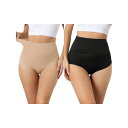 【送料無料】 アレグラ ケー レディース カジュアルパンツ ボトムス 2 Packs Women's High Waisted Body Shaper Briefs Light Breathable Control Panties Black Beige