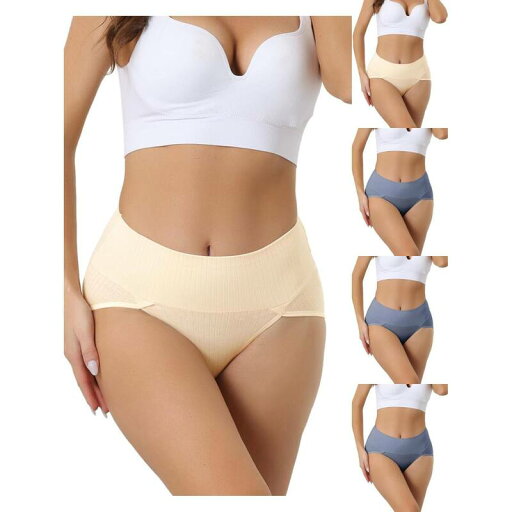 【送料無料】 アレグラ ケー レディース パンツ アンダーウェア 5 Packs Women's Plus Size High Waist Stretch Briefs Underpants Tummy Control Panties Blue Beige 【送料無料】 アレグラ ケー レディース パンツ アンダーウェア 5 Packs Women's Plus Size High Waist Stretch Briefs Underpants Tummy Control Panties Blue Beige