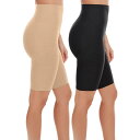 【送料無料】 メモイ レディース パンツ アンダーウェア High-waisted Sculpted Thigh Shapers 2-pack Nude Bla...