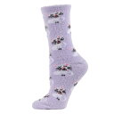 【送料無料】 メモイ レディース 靴下 アンダーウェア Cute Cats Cozy Plush Crew Socks Lilac