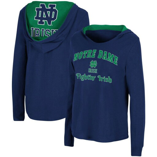 【送料無料】 コロシアム レディース Tシャツ トップス Women's Colosseum Navy Notre Dame Fighting Irish Catalina Hoodie Long Sleeve T-Shirt Ntd Navy 【送料無料】 コロシアム レディース Tシャツ トップス Women's Colosseum Navy Notre Dame Fighting Irish Catalina Hoodie Long Sleeve T-Shirt Ntd Navy