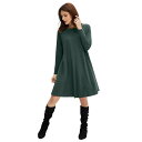 【送料無料】 Ellos レディース ワンピース トップス Ellos Knit Trapeze Dress Deep Emerald