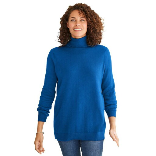 【送料無料】 ウーマン ウィズイン レディース ニット・セーター アウター Woman Within Women's Plus Size Perfect Long Sleeve Turtleneck Sweater Bright Cobalt 【送料無料】 ウーマン ウィズイン レディース ニット・セーター アウター Woman Within Women's Plus Size Perfect Long Sleeve Turtleneck Sweater Bright Cobalt