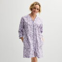 【送料無料】 クロフト&バロー レディース ナイトウェア アンダーウェア Women's Croft & Barrow Quilted Zip Short Ro...