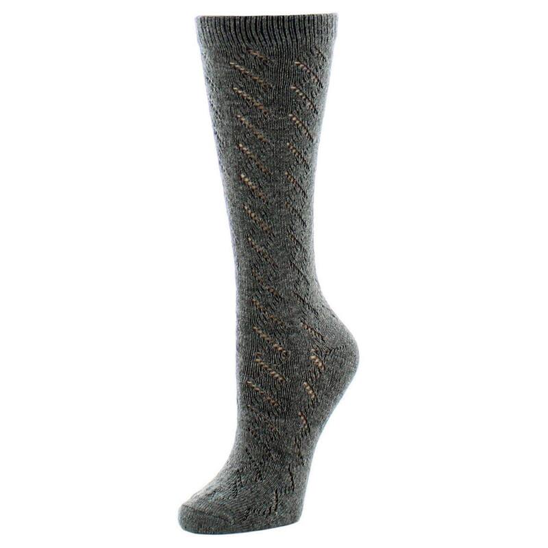 ̵ ʥȥ ǥ   Rumi Swirl Wool Blend Crew Sock Med Gray H...