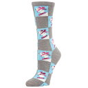 【送料無料】 メモイ レディース 靴下 アンダーウェア Skiing Polar Bear Holiday Crew Sock Med Gray Heather(4)