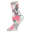 【送料無料】 メモイ レディース 靴下 アンダーウェア Botanic Bunches Sheer See-Through Anklet Socks Alloy